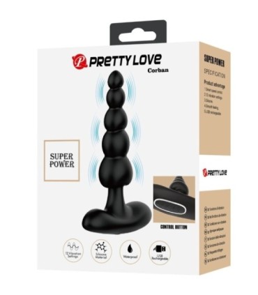 PRETTY LOVE - CORBAN VIBRADOR ANAL 10 VIBRACIONES NEGRO
