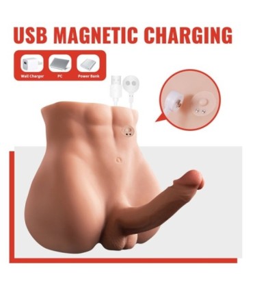 XISE - BERTLETT DILDO ASS MASTURBADOR DILDO Y ANO REALÍSTICO POSICIÓN FRONTAL CON THRUSTING 18 CM