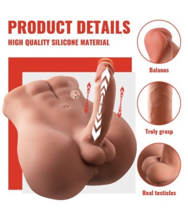 XISE - BERTLETT DILDO ASS MASTURBADOR DILDO Y ANO REALÍSTICO POSICIÓN FRONTAL CON THRUSTING 18 CM