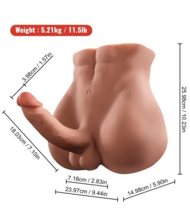 XISE - BERTLETT DILDO ASS MASTURBADOR DILDO Y ANO REALÍSTICO POSICIÓN FRONTAL CON THRUSTING 18 CM