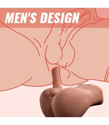 XISE - BERTLETT DILDO ASS MASTURBADOR DILDO Y ANO REALÍSTICO POSICIÓN FRONTAL CON THRUSTING 18 CM