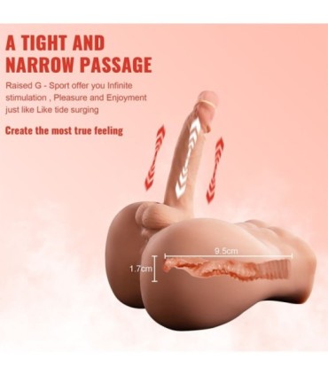 XISE - BERTLETT DILDO ASS MASTURBADOR DILDO Y ANO REALÍSTICO POSICIÓN FRONTAL CON THRUSTING 18 CM