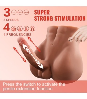 XISE - BERTLETT DILDO ASS MASTURBADOR DILDO Y ANO REALÍSTICO POSICIÓN FRONTAL CON THRUSTING 18 CM