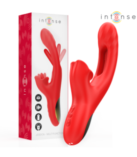 INTENSE - JESSICA VIBRADOR MULTIFUNCIÓN ESTIMULACIÓN CLÍTORIS 24.8 CM ROJO