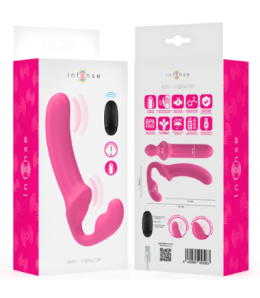 INTENSE - AMY VIBRADOR DOBLE 20 CM ROSA CONTROL REMOTO