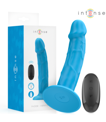 INTENSE - PHOEBE VIBRADOR REALÍSTICO 10 VIBRACIONES AZUL CONTROL REMOTO