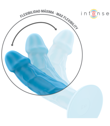 INTENSE - PHOEBE VIBRADOR REALÍSTICO 10 VIBRACIONES AZUL CONTROL REMOTO