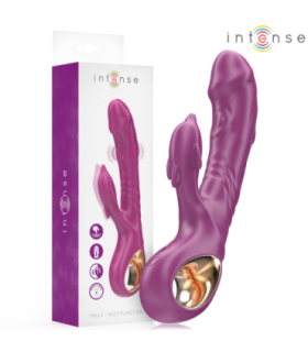 INTENSE - HALLE VIBRADOR MULTIFUNCIÓN CON LENGUA ESTIMULADORA EN FORMA DE DELFÍN MORADO