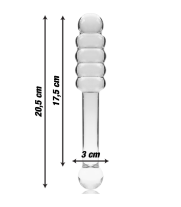 NEBULA SERIES BY IBIZA - MODELO 20 DILDO CRISTAL TRANSPARENTE 20.5 CM -O- 3 CM