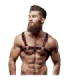 FETISH SUBMISSIVE ATTITUDE - ARNÉS ECOPIEL PECHO HOMBRE NEGRO/ROJO