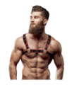FETISH SUBMISSIVE ATTITUDE - ARNÉS ECOPIEL PECHO HOMBRE NEGRO/ROJO