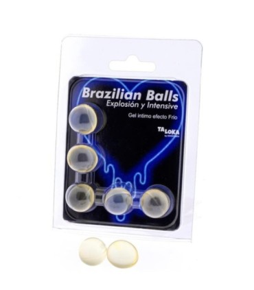TALOKA - BRAZILIAN BALLS GEL EXCITANTE EFECTO FRIO Y VIBRACIÓN 5 BOLAS