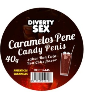 DIABLO PICANTE - 20 CARAMELOS PENE CON SABOR RON COLA