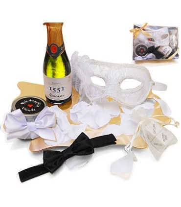 INEDIT - KIT ERÓTICO BLANCO MÁSCARA VENECIANA