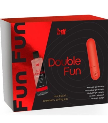 INTT RELEASES - DOUBLE FUN KIT CON BALA VIBRADORA Y GEL DE MASAJE FRESA