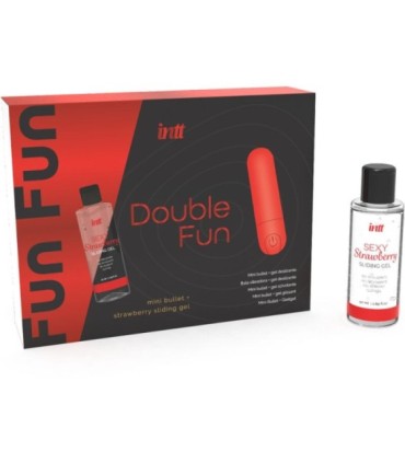 INTT RELEASES - DOUBLE FUN KIT CON BALA VIBRADORA Y GEL DE MASAJE FRESA