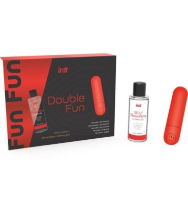 INTT RELEASES - DOUBLE FUN KIT CON BALA VIBRADORA Y GEL DE MASAJE FRESA