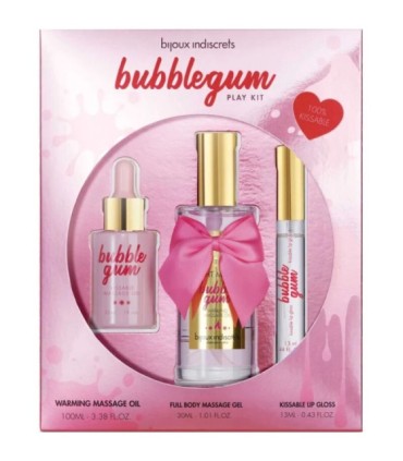 BIJOUX - INDISCRETS BUBBLEGUM PLAY KIT CON ACEITE GEL & BRILLO DE LABIOS