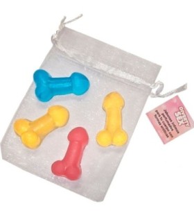 DIABLO PICANTE - 4 MINI JABONES PERFUMADOS FORMA PENE