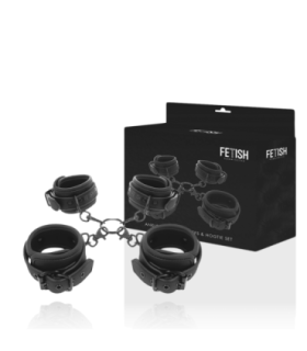 FETISH SUBMISSIVE - SET ESPOSAS MANOS Y TOBILLOS CON FORRO DE NEOPRENO