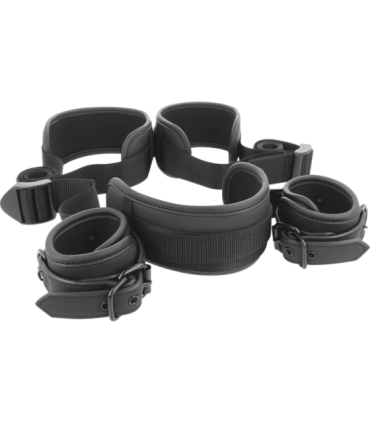 FETISH SUBMISSIVE - POSICIÓN PIERNAS ABIERTAS CON ESPOSAS CON FORRO DE NEOPRENO