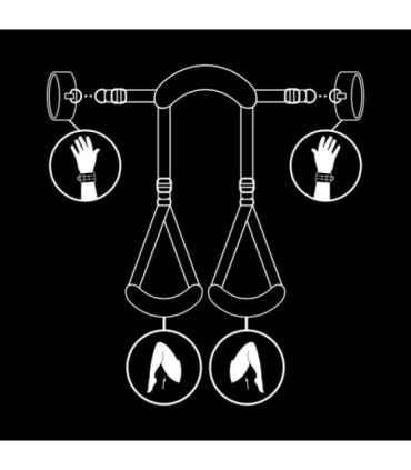 FETISH SUBMISSIVE - POSICIÓN PIERNAS ABIERTAS CON ESPOSAS CON FORRO DE NEOPRENO