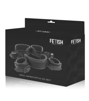 FETISH SUBMISSIVE - POSICIÓN PIERNAS ABIERTAS CON ESPOSAS CON FORRO DE NEOPRENO