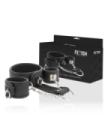 FETISH SUBMISSIVE - COLLAR Y ESPOSAS CUERO VEGANO CON FORRO DE NEOPRENO