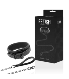 FETISH SUBMISSIVE - COLLAR CON CADENA CON FORRO DE NEOPRENO