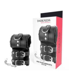 DARKNESS - ESPOSAS CUERO CON FORRO AJUSTABLES NEGRO
