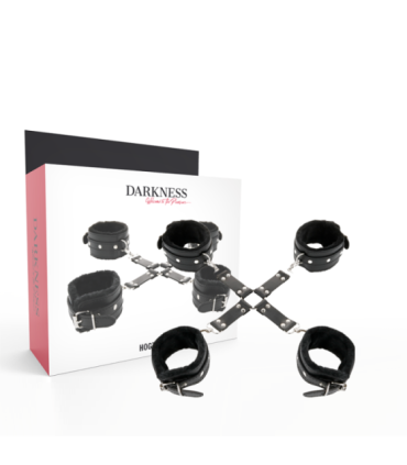 DARKNESS - ESPOSAS DE CUERO PARA PIES Y MANOS NEGRO