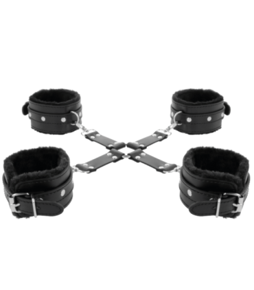 DARKNESS - ESPOSAS DE CUERO PARA PIES Y MANOS NEGRO