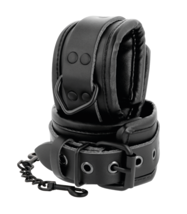 DARKNESS - ESPOSAS Y COLLAR DE CUERO NEGRO