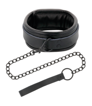 DARKNESS - ESPOSAS Y COLLAR DE CUERO NEGRO