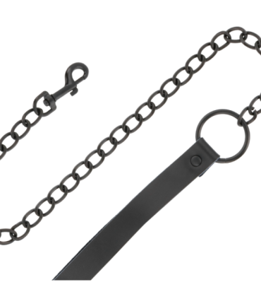 DARKNESS - ESPOSAS Y COLLAR DE CUERO NEGRO