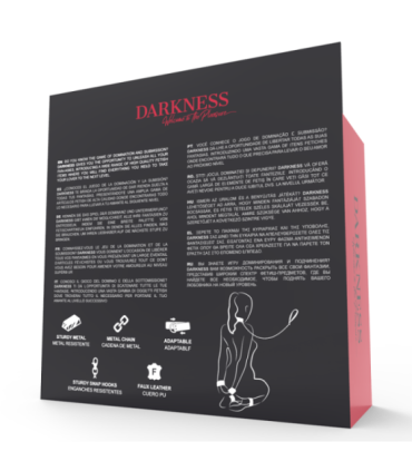 DARKNESS - ESPOSAS Y COLLAR DE CUERO NEGRO