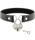 COQUETTE CHIC DESIRE - COLLAR CUERO VEGANO ACCESORIO CORAZÓN CON LLAVE