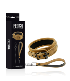 FETISH SUBMISSIVE ORIGEN - COLLAR CON CADENA CON FORRO DE NEOPRENO