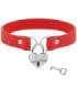 COQUETTE CHIC DESIRE - COLLAR CUERO VEGANO ROJO ACCESORIO CORAZÓN CON LLAVE