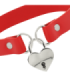 COQUETTE CHIC DESIRE - COLLAR CUERO VEGANO ROJO ACCESORIO CORAZÓN CON LLAVE
