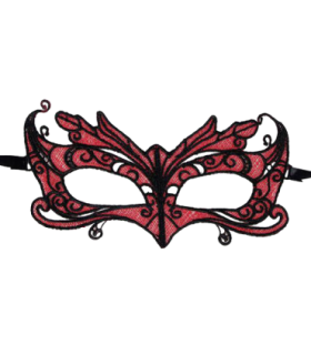 QUEEN LINGERIE - ANTIFAZ DE ENCAJE DETALLES ROJO