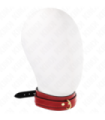 KINK - COLLAR AJUSTABLE ROJO VINO DETALLES DORADOS 29-42.5 CM X 4 CM