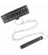 KINK - COLLAR CON CORREA 65 CM CON TACHUELAS PLATEADAS MODELO 1 AJUSTABLE 36-43 CM X 5 CM