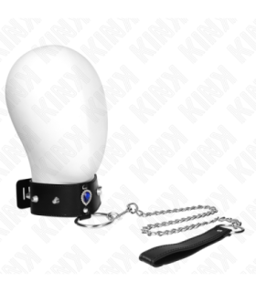 KINK - COLLAR CON CORREA 65 CM CON DIAMANTES AZULES AJUSTABLE 36-43 CM X 5 CM