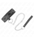 KINK - COLLAR CON CORREA 65 CM CON TACHUELAS PLATEADAS MODELO 3 AJUSTABLE 36-43 CM X 5 CM
