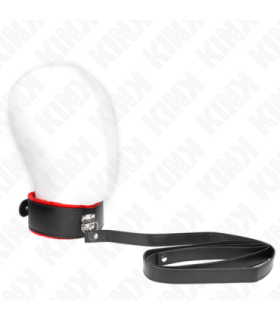 KINK - COLLAR CON CORREA 116 CM DE PIEL ROJO AJUSTABLE 40-48 CM X 6 CM