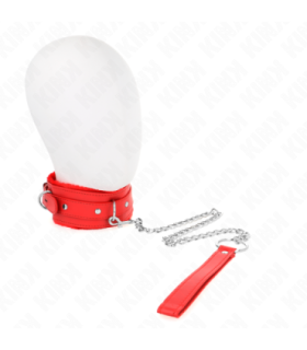 KINK - COLLAR CON CORREA 65 CM CON RESTRICCIONES ROJO AJUSTABLE 36-42 CM X 5.5 CM
