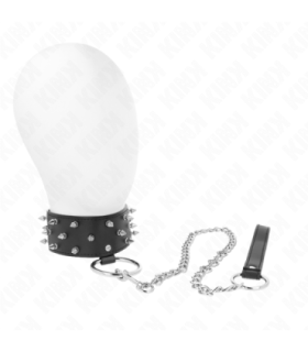 KINK - COLLAR CON CORREA 65 CM CON TACHUELAS PLATEADAS MODELO 5 AJUSTABLE 36-43 CM X 5 CM