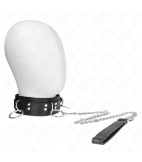 KINK - COLLAR CON CORREA 80 CM ESCLAVITUD 3 ANILLOS 53 X 5 CM