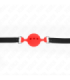 KINK - MORDAZA 55 x 2 CM DE BOLA 4.5 CM DE SILICONA COMPLETA TALLA M ROJO AJUSTABLE 35-51 CM